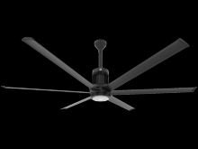 Big Ass Fans MK-I61-071806A728I12 - i6 Indoor 84" Ceiling Fan, Universal Mount, App Pkg - Black, Ext Tube - 12"