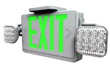 Westgate MFG C3 XT-CL-GW-EM - All LED Exit/Emergency Light Combo, Sgl/Dbl Face, Green Letters White Housing, 120/277V