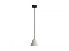 Golden 2419-8 WCT - Clarus 8" LED Pendant in White Sandstone Cement