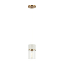 Matteo Lighting C39901AG - Marmor Aged Gold Brass + White Marble Pendant