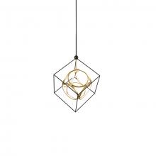 Kuzco Lighting Inc CH19226-BK/AN - Monza 26-in Black/Antique Brass LED Chandeliers